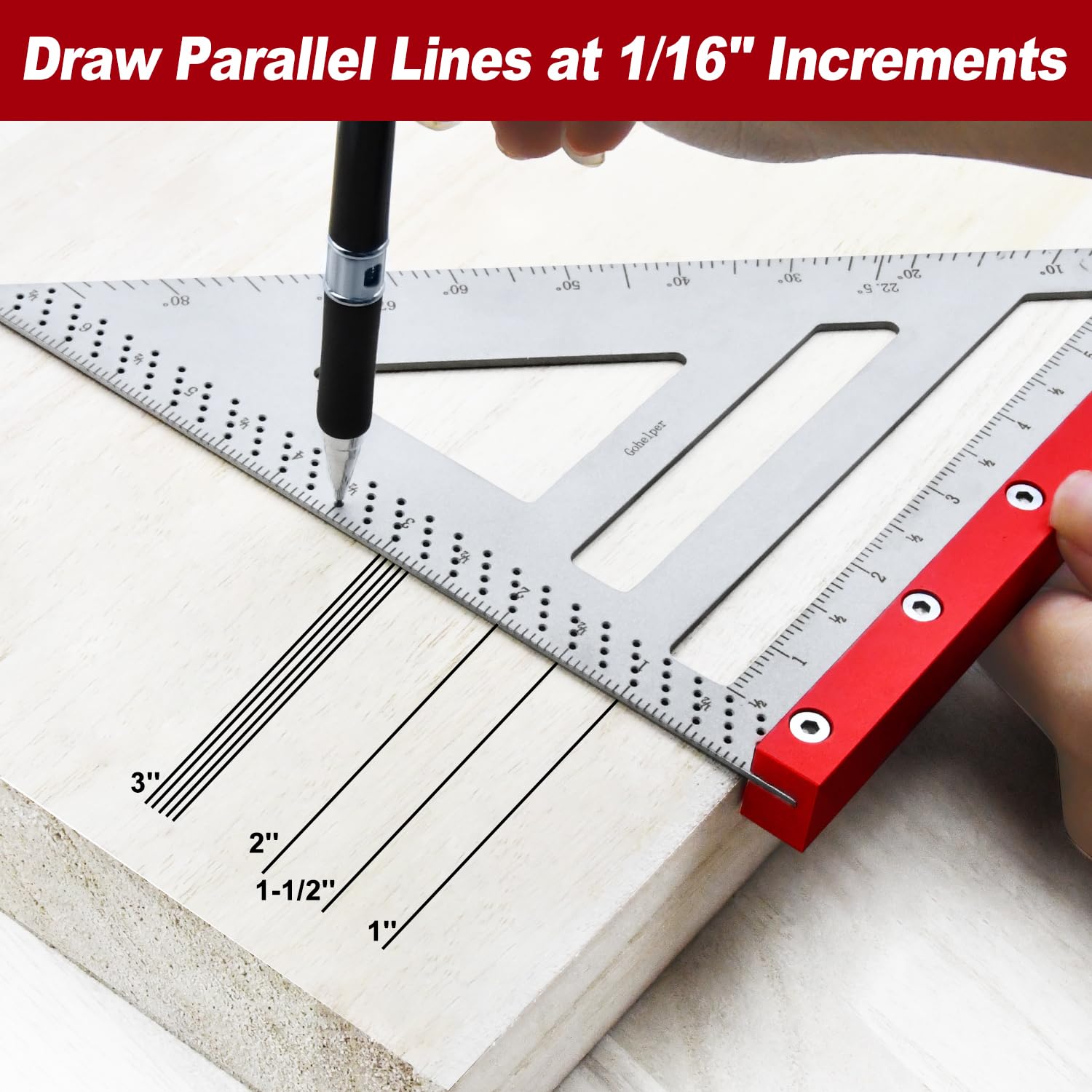 7 Inch Stainless Steel Mini Square Tool with Framing Square Stop and 0