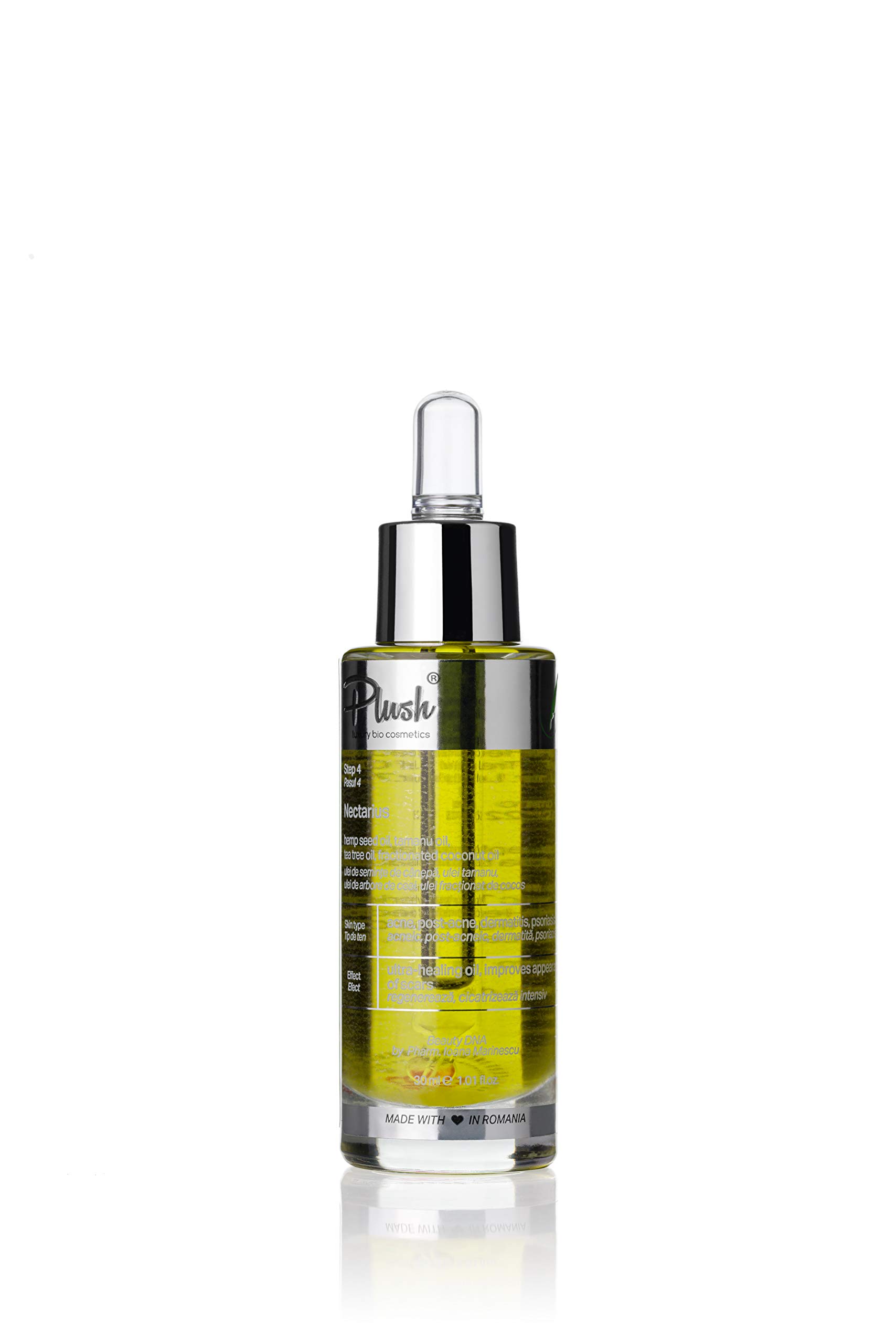 Plush luxuryBIOcosmetics - Nectarius - face oil - regenerates, intense wound healing - skin types: complexions acne, acne scars, rashes, psoriasis (30 ml)