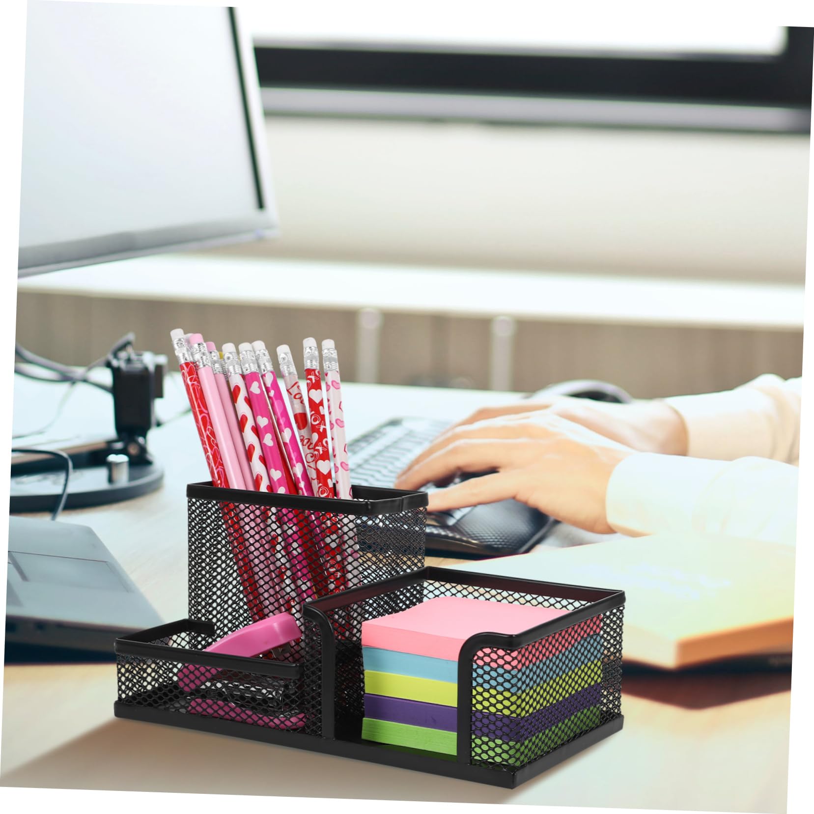 Kit Di Accessori Per Scrivania Da Ufficio Portapenne Con Design A Rete Organizer Per Penne Da Scrivania Portapenne in Ferro Materiale Scolastico