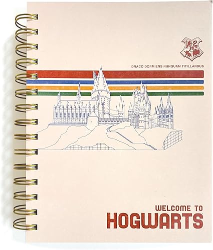 Paper House Productions Harry Potter - Cuaderno encuadernado en espiral de tapa dura de 8 pulgadas - Bienvenido a Hogwarts 1980