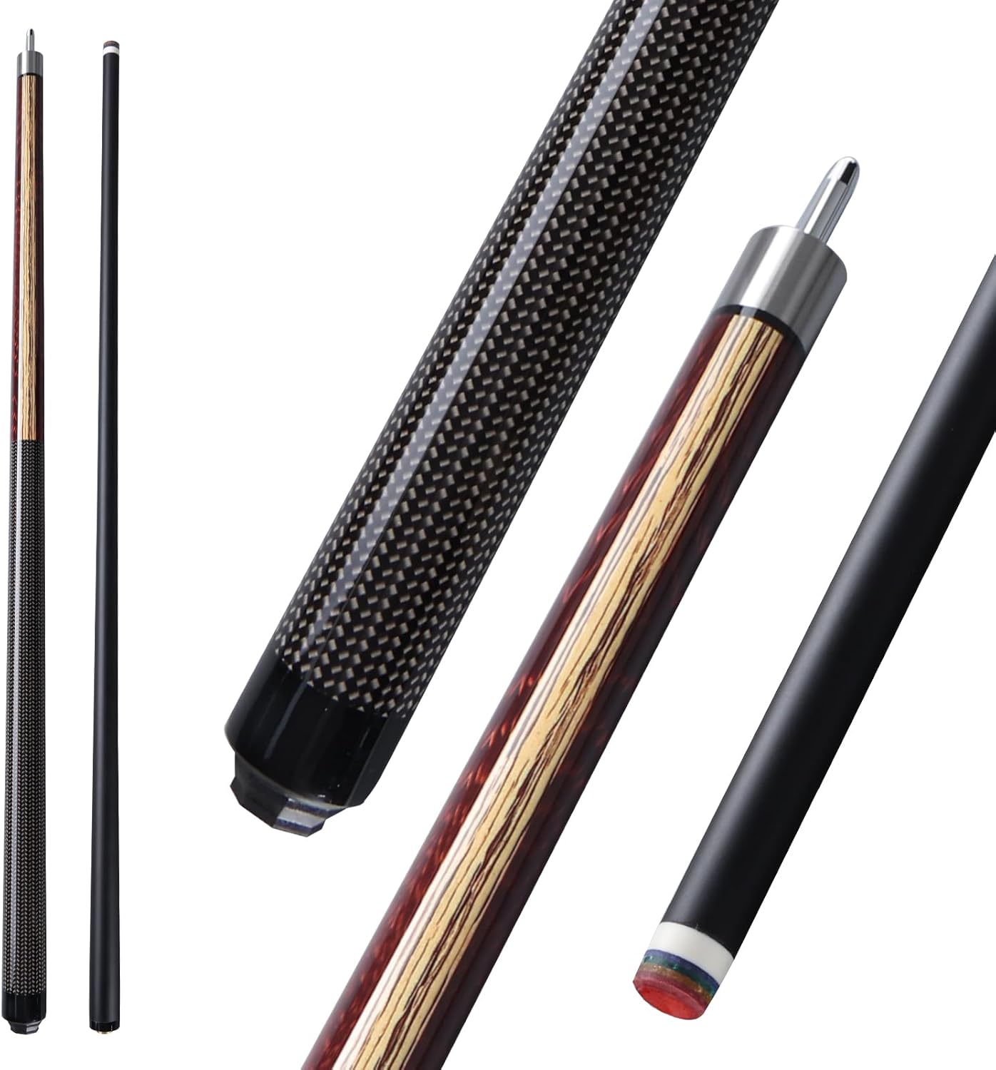 Banly Carbon Fiber Pool Cue Stick 12.5mm Time Crystal Tip, Low Deflection Pool Cue Professional Billiard Cue Sticks with Gift Box