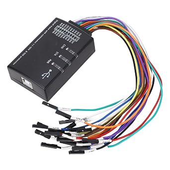 16 Channel Logic Analyzer, High Speed USB Signal Debug Analyzer with 100M Sampling Rate Multi Protocol Decoding PC Based Memory Support for Lab Testing ABS 1 Pack