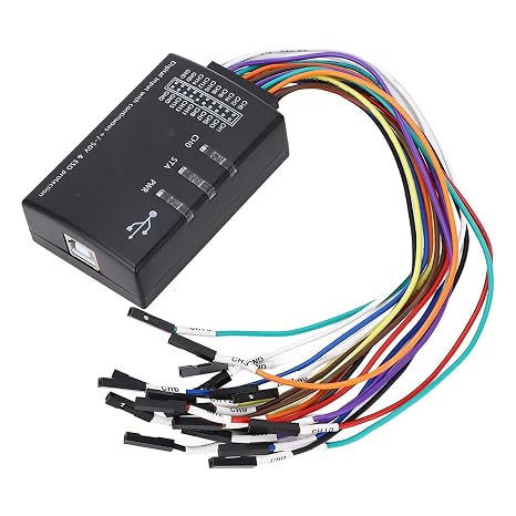 16 Channel Logic Analyzer, High Speed USB Signal Debug Analyzer with 100M Sampling Rate Multi Protocol Decoding PC Based Memory Support for Lab Testing ABS 1 Pack