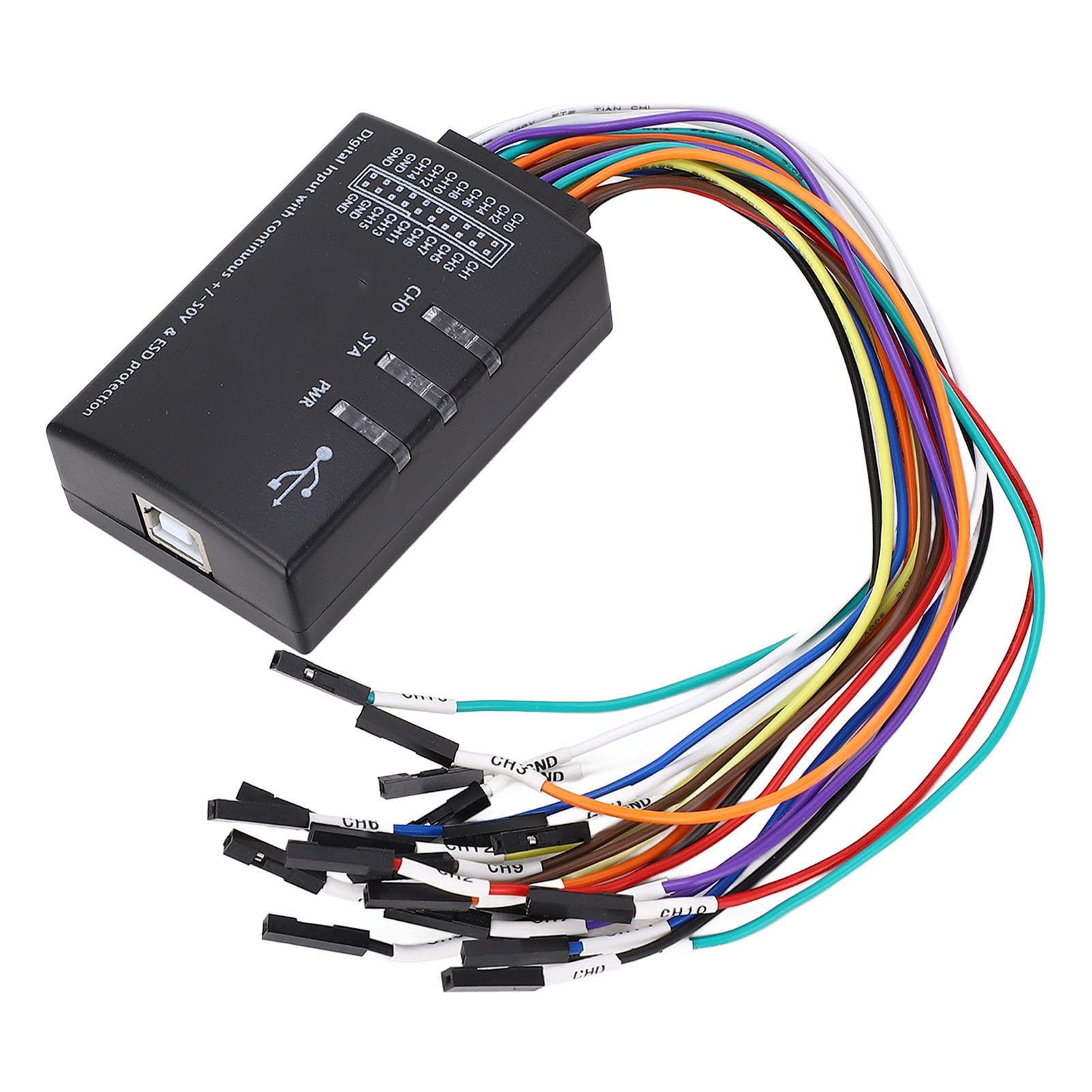 Analizador Lógico USB de 16 Canales, 100M Frecuencia de Muestreo, Material ABS, Soporte para SPI UART CAN JTAG, Herramienta de Depuración Electrónica
