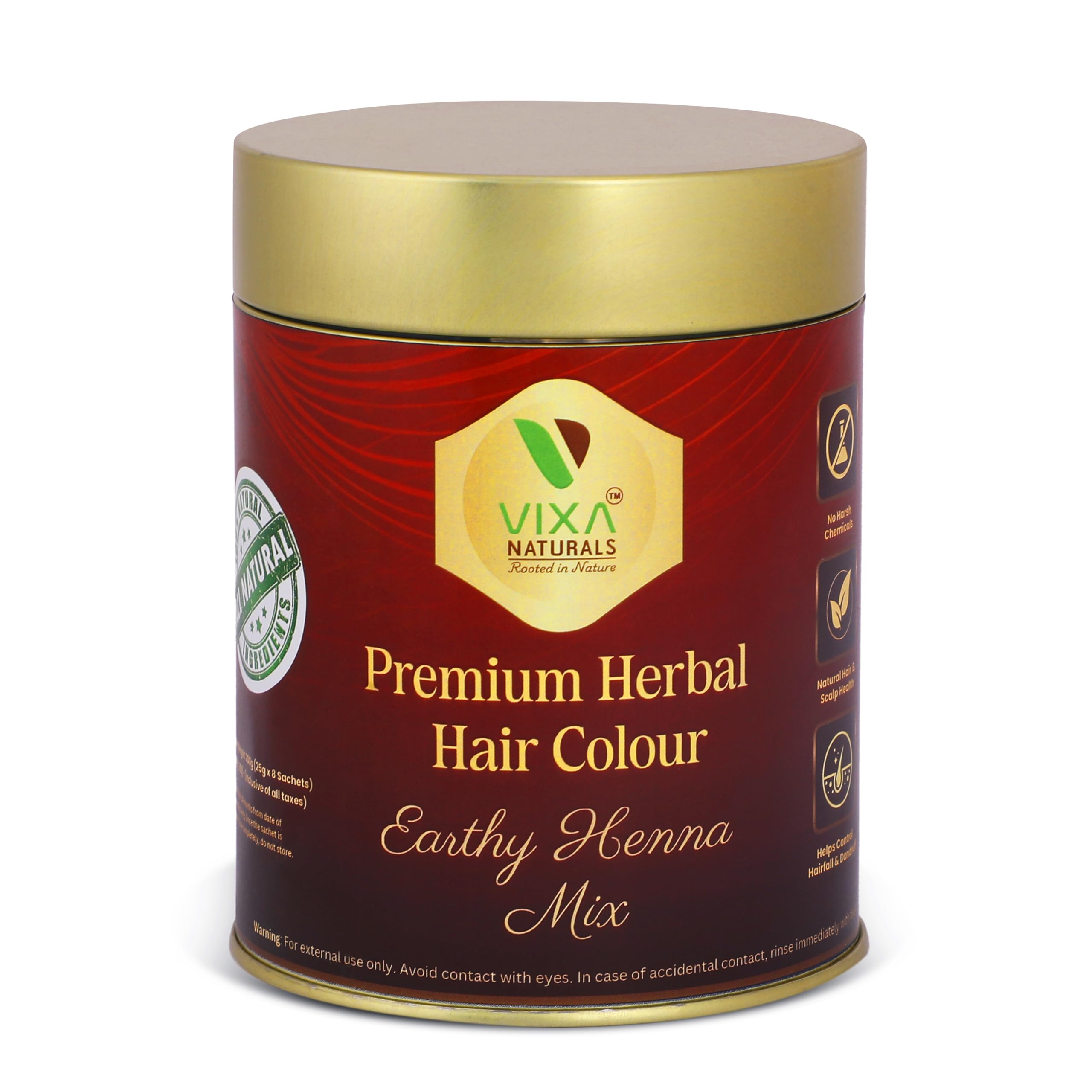 Vixa Naturals Earthy Henna Mix | 100% Pure Henna For Hairs | Premium Mehendi Colour | | Natural Herbal Hair Dye | Organic Mehndi Powder Enriched With Turmeric, Tulsi, Hartaki & Clove | 25g x 8-image-12