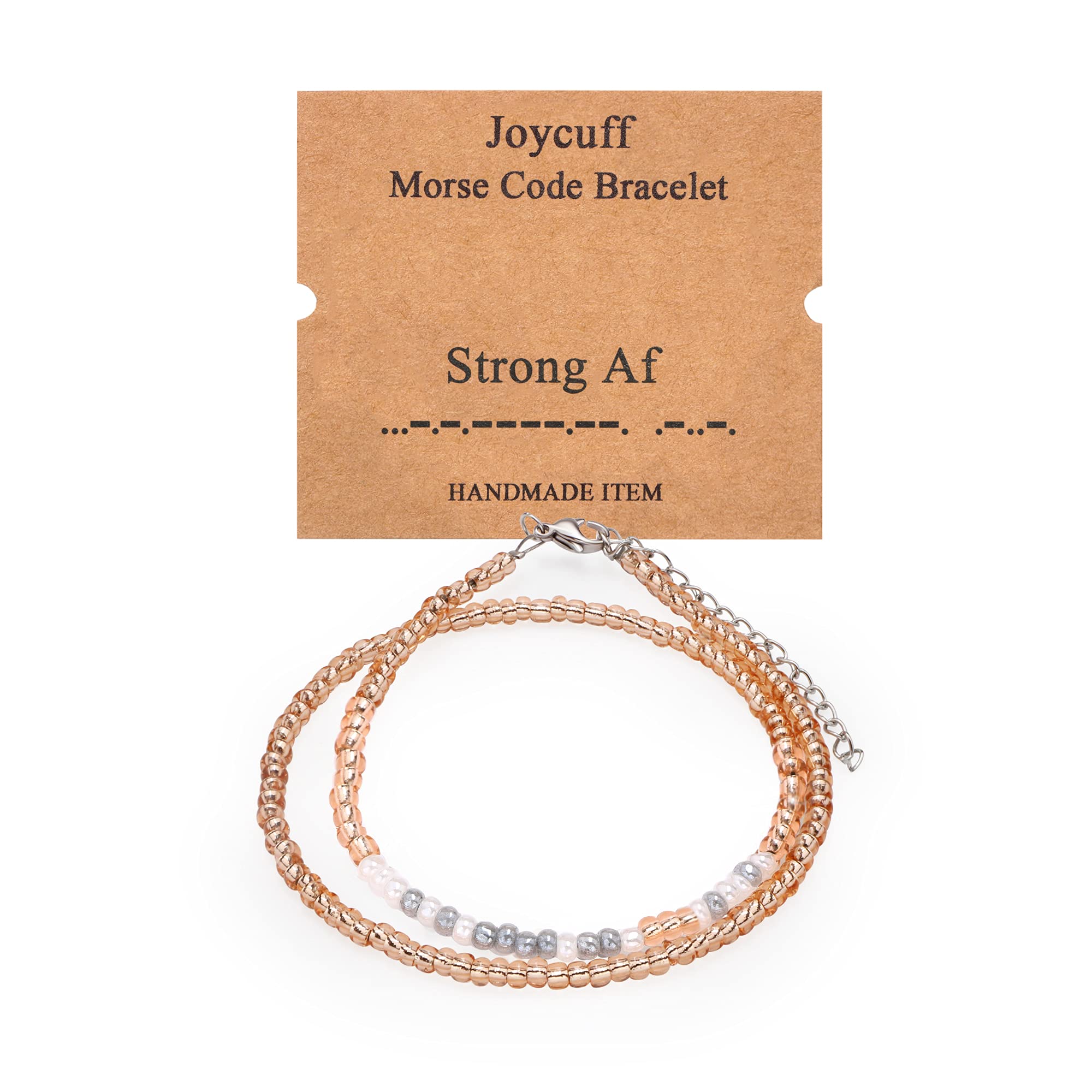 Inspirational 𝐌𝐨𝐫𝐬𝐞 𝐂𝐨𝐝𝐞 𝐁𝐫𝐚𝐜𝐞𝐥𝐞𝐭𝐬 for Women Funny Jewelry Birthday Valentine's Day Christmas Gifts for Her Mother Aunt Daughter Sister Best Friend Bead Wrap Bracelets Adjustable
