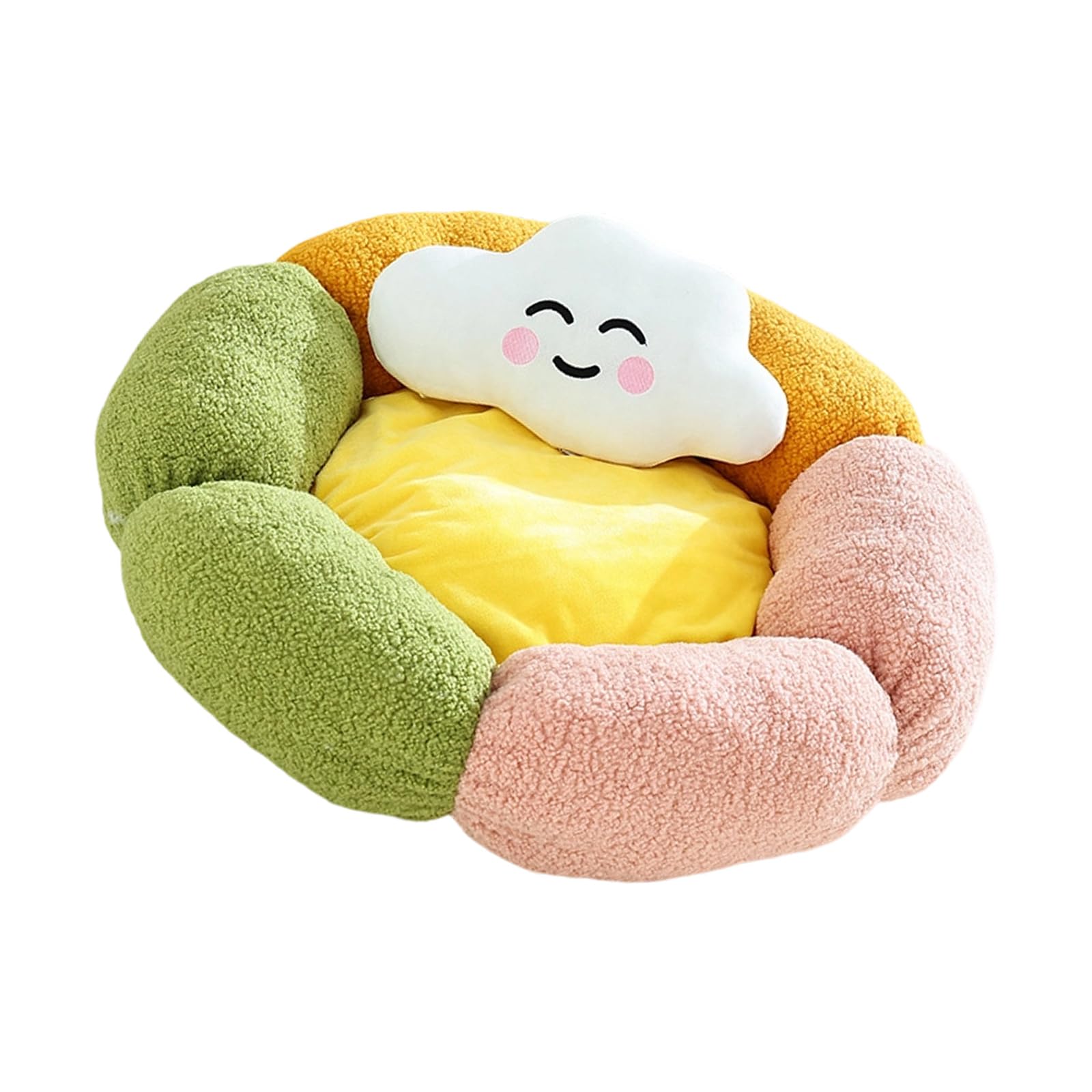 Lit confortable pour chat à franges hautes et cadre solide vert citron