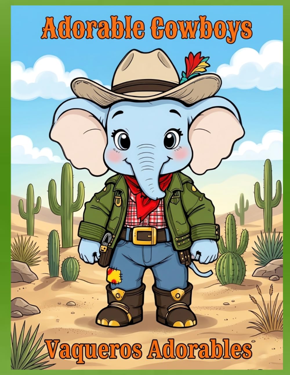 Adorable Cowboys . Vaqueros Adorables: Coloring Books For Kids . 40 Coloring Pages with Adorable Western Characters .