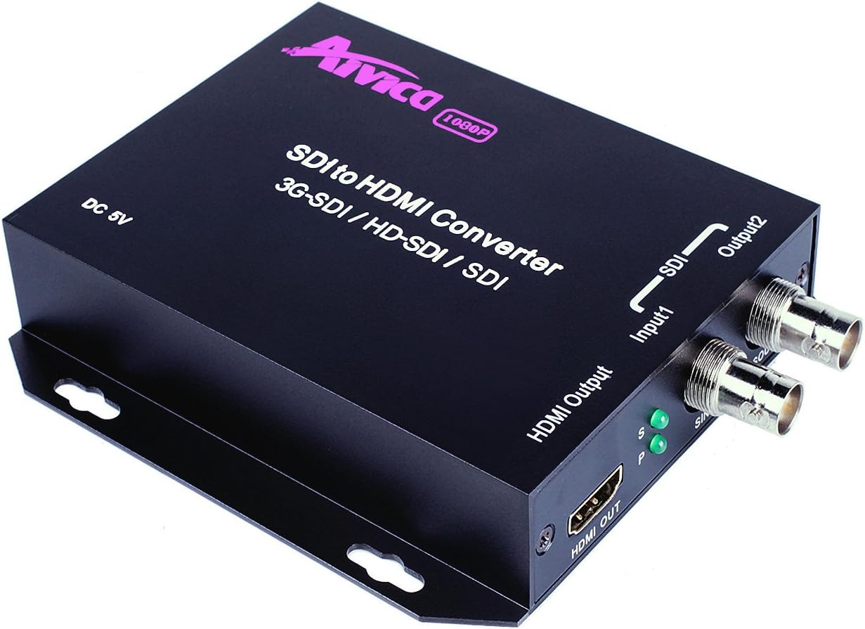 Aivica SH201 SDI to HDMI Converter,Support 3G-SDI / HD-SDI / SDI,Network Unlimited Extender for Monitors