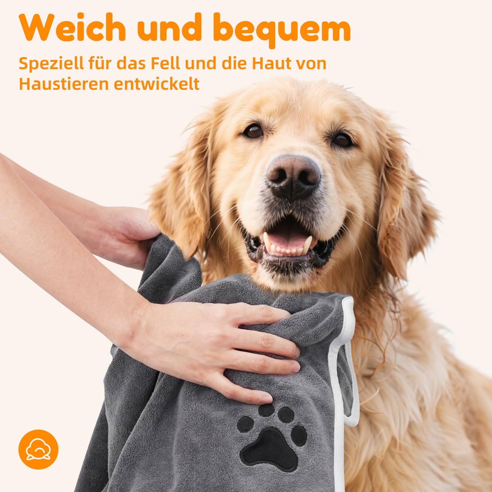 2er Set Hunde Handtuch extra saugfähig, Hundehandtücher aus Mikrofaser, Weich, Langlebig und Schnell Trocknend - Ideal für Kleine, Mittelgroße & Große Hunde