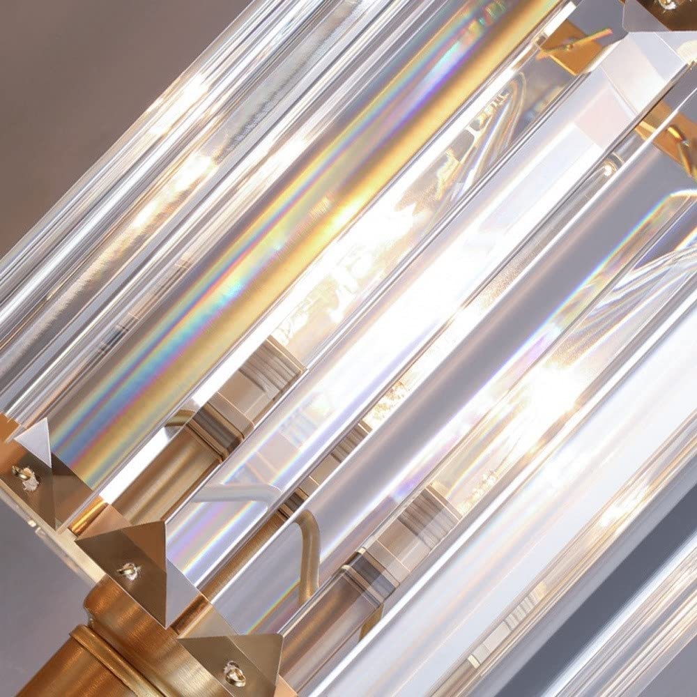 Aplique de Pared de Cristal con Acabado Dorado Cepillado, Estilo Moderno de Mediados de Siglo, iluminación Sencilla para Interiores, Ideal para Sala de Estar, Dormitorio, mesita de
