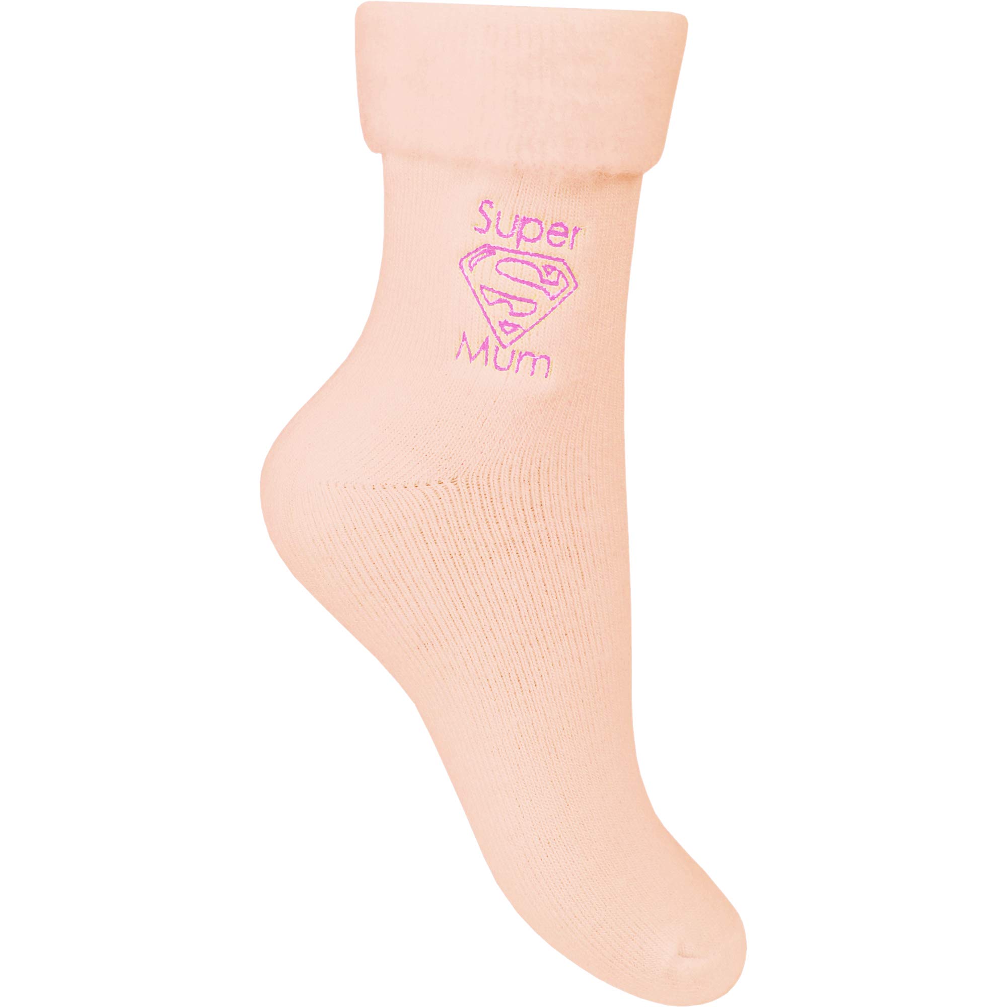 Teddyts Women's Super Mum Peach Mum Super Soft Cosy Thermal Bed Socks (Super Mum Peach)