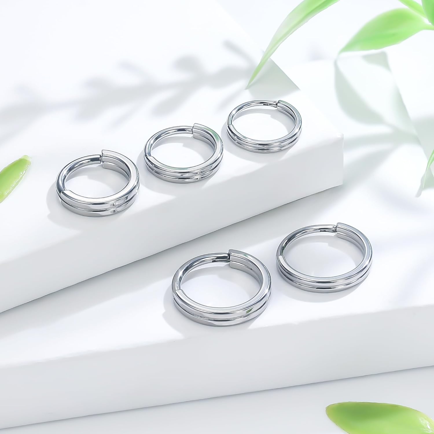 Ruifan 20G 18G 16G Titanium Nose Rings Hoops for Women Two-row Serrated Loop CZ Clicker Hinged Septum Nose Ring Lip Helix Cartilage Hoop Earring Daith Rook Conch Body Piercing Jewelry for Women - Image 5