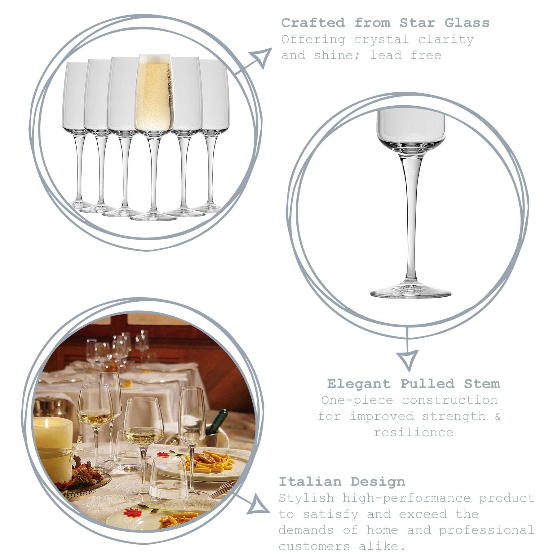 Bormioli Rocco Aurum Verre Flûtes à Champagne Set - 230ml - Paquet de 24