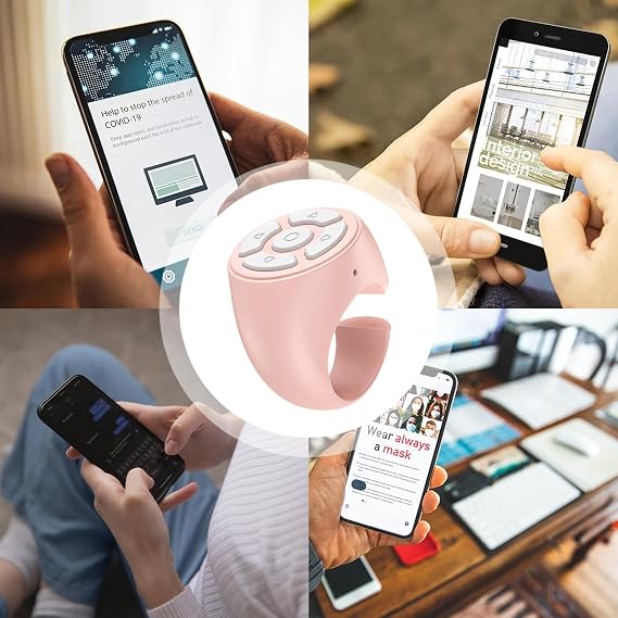 Scrolling Ring - TIK-Tok Wireless Finger Scroller | Remote Control Ring | Blue Tooth Finger Ring Page Turning Remote Control | Fingertip Scrolling Clicker Control Volume And Interface For Home