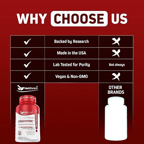 Miniatura 7 de Herbtonics Testosterone Support Supplement for Men - Korean Panax Ginseng & Tribulus Terrestris - Supports Healthy Energy, Strength & Stamina - 60