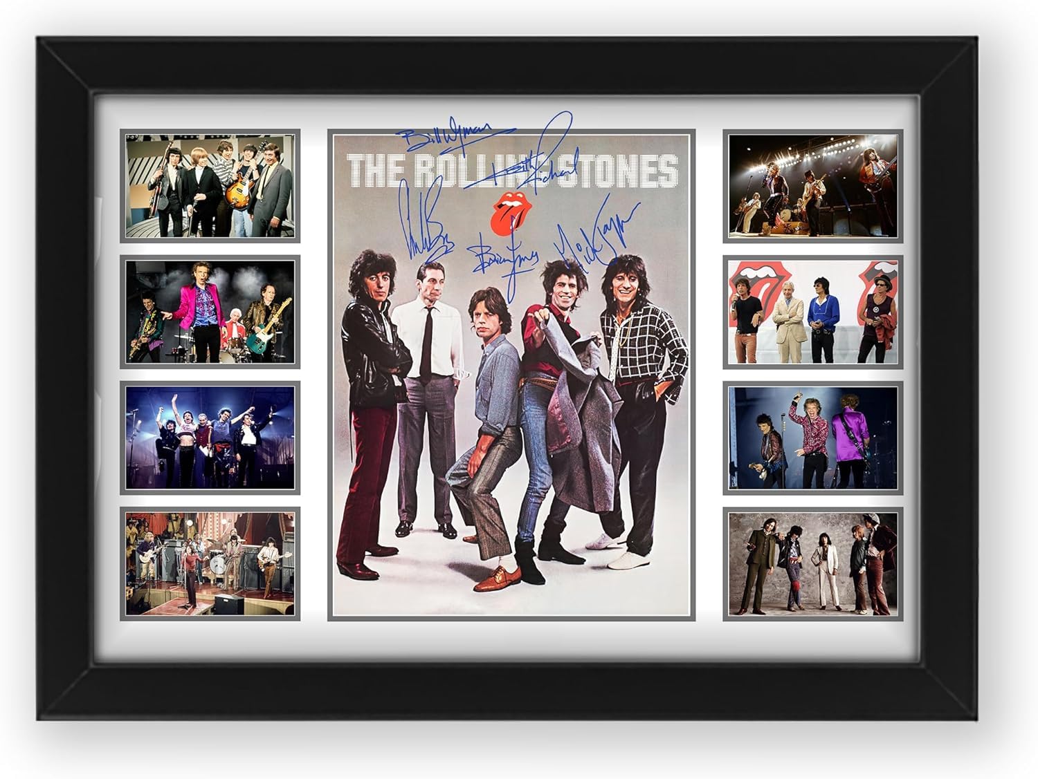 The Rolling Stones Signed Poster Print - Limited Edition Autograph Fan Gift – Collectible Memorabilia Merchandise (Framed A4 (30x21cm))