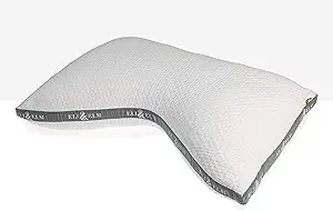 Eli & Elm | Best Ergonomic Side Sleeper Pillow for Neck Pain. Supportive Cooling Latex Fill with Luxury Breathable Cover. U-Shape Contoured Design. Queen Size Bed Pillow - 17" X 29"