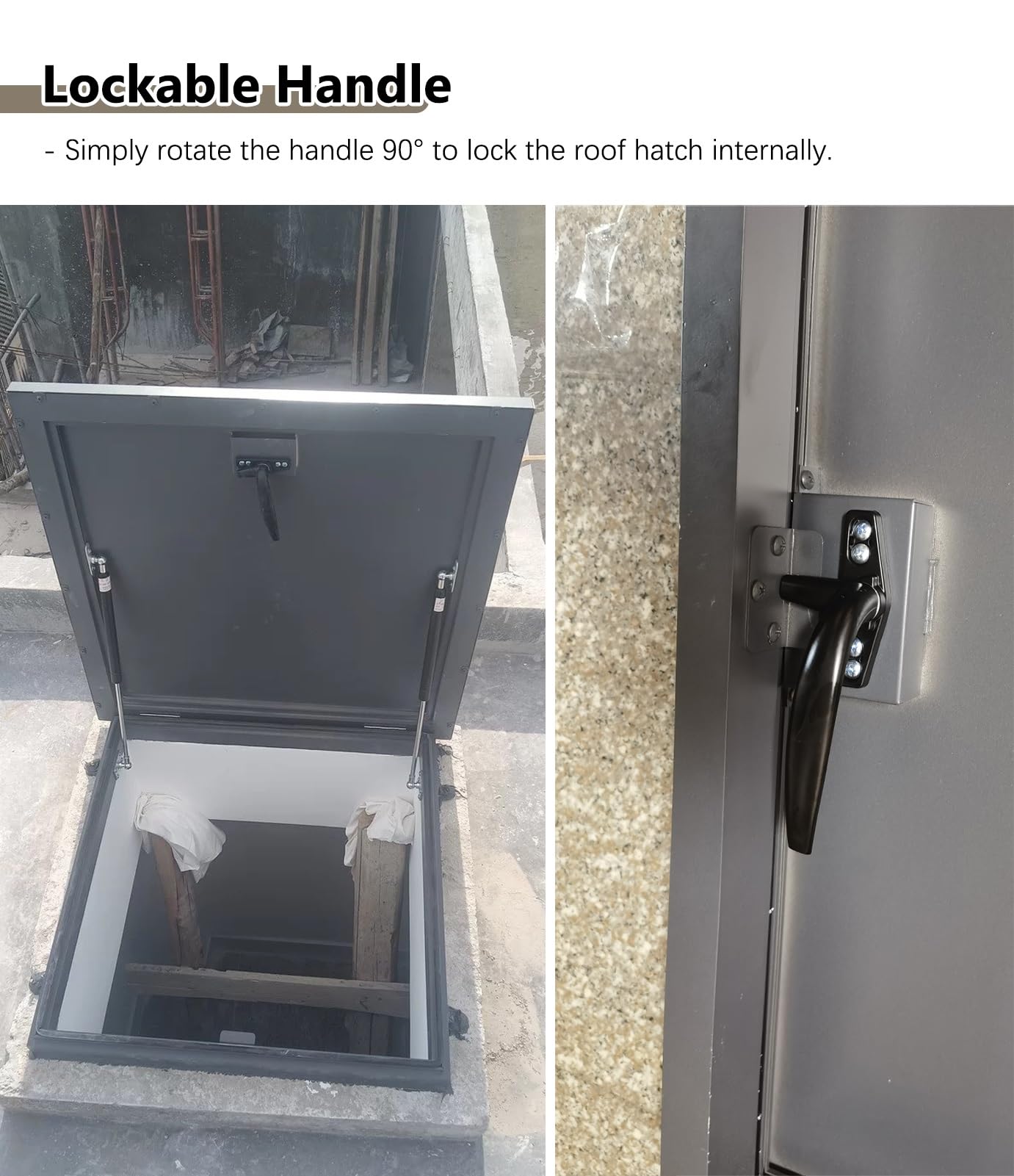 Cubierta de ventilación impermeable para puerta de acceso de techo sellada con mango giratorio, placa de salida de sótano, 60 x 50 cm, resistente a la intemperie