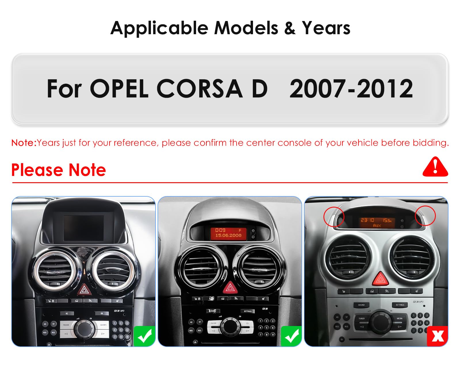 Ossuret Radio samochodowe do Opel Corsa D (2007-2012), 9 cali Android 13 ekran dotykowy 2+32 GB GPS nawigacja z Carplay Android Auto WiFi Bluetooth sterowanie kierownicą DSP USB TPMS OBD2