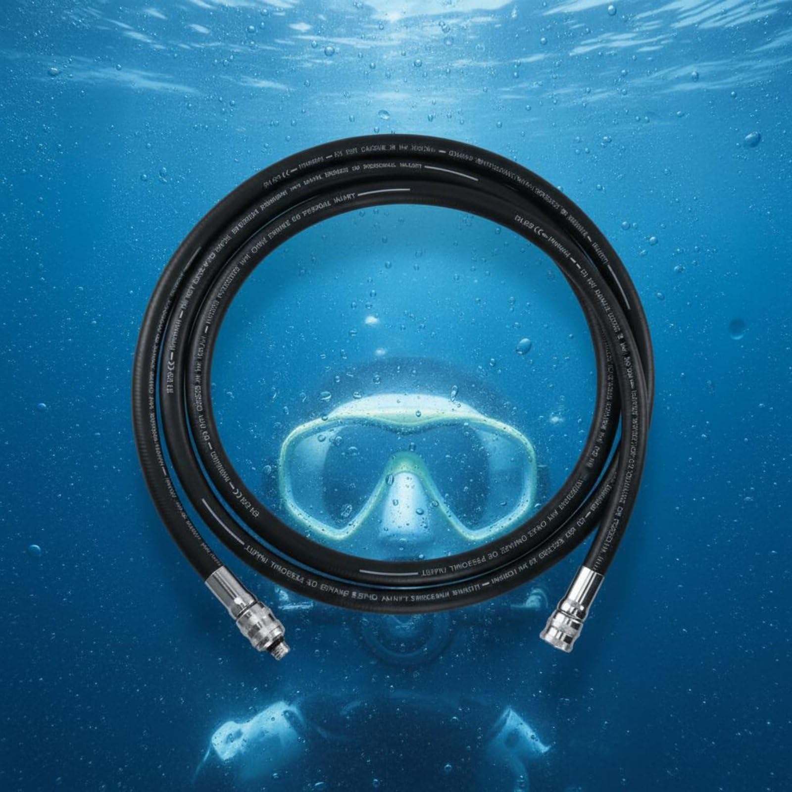 Tubo de Respiración para Buceo Respiratoria Conducto de Aire Snorkel Diseño Giratorio 360° con Caucho y Metal Flujo Continuo y Protección Antienganche