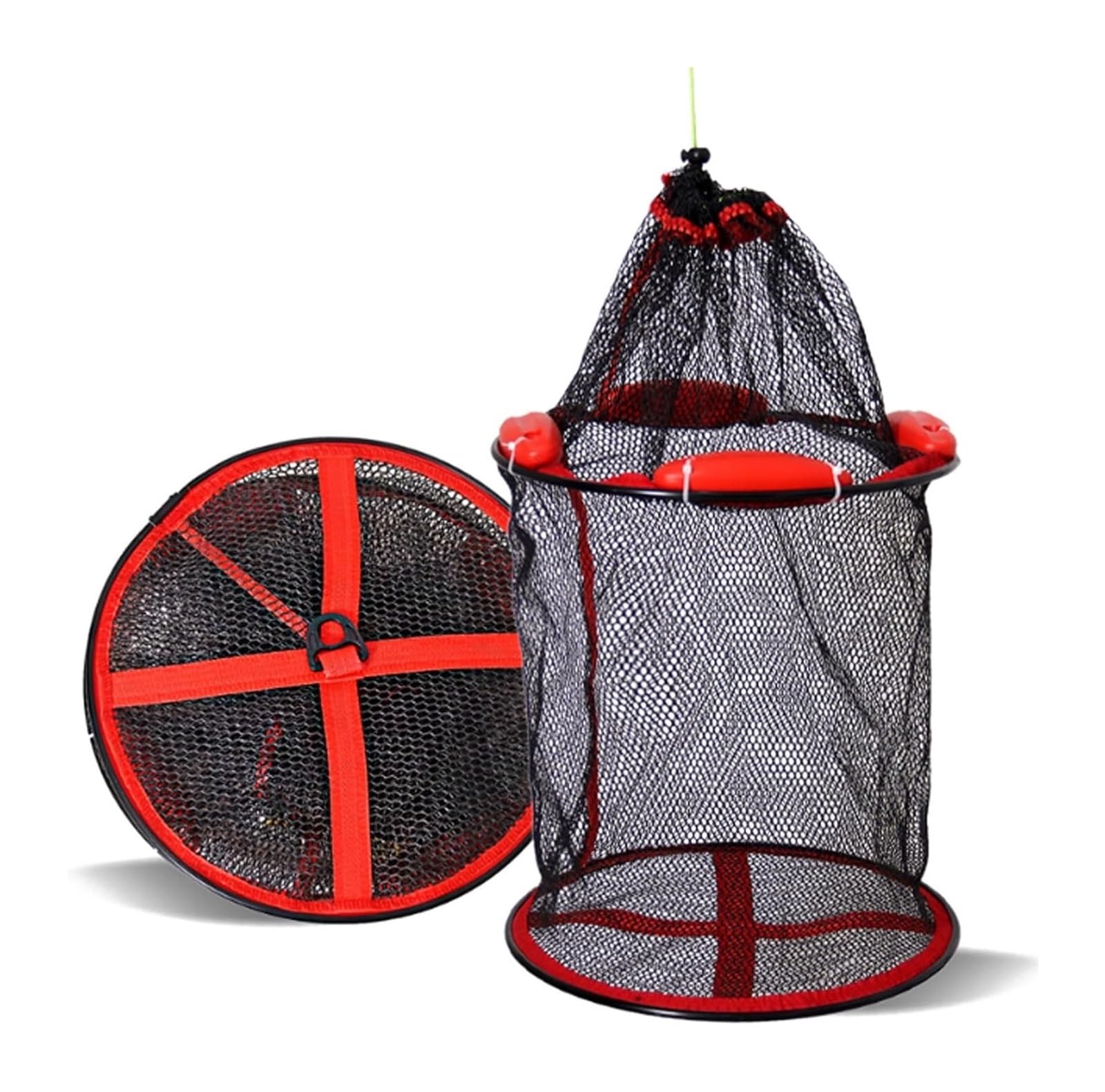 Red Plegable para la Pesca del Cangrejo, Trampa Plegable for Peces, Paquete de 2, Cesta Flotante for, Trampa for cangrejos, 35-40cm