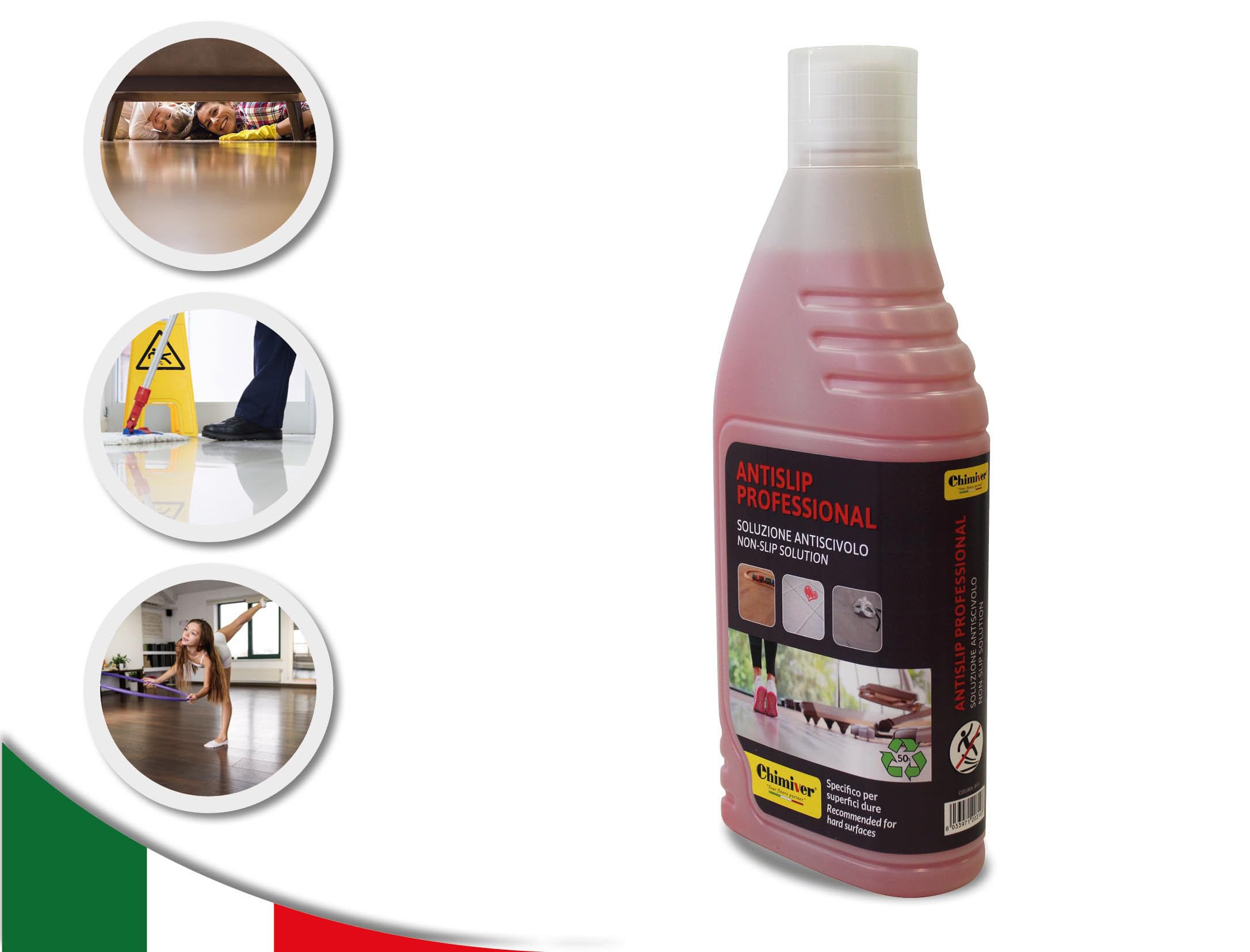 Chimiver KIT PALESTRA PULITA – Kit di detergenza e pulizia per pavimenti sportivi, trattamento antiscivolo e detergente per la pulizia ordinaria del pavimento.