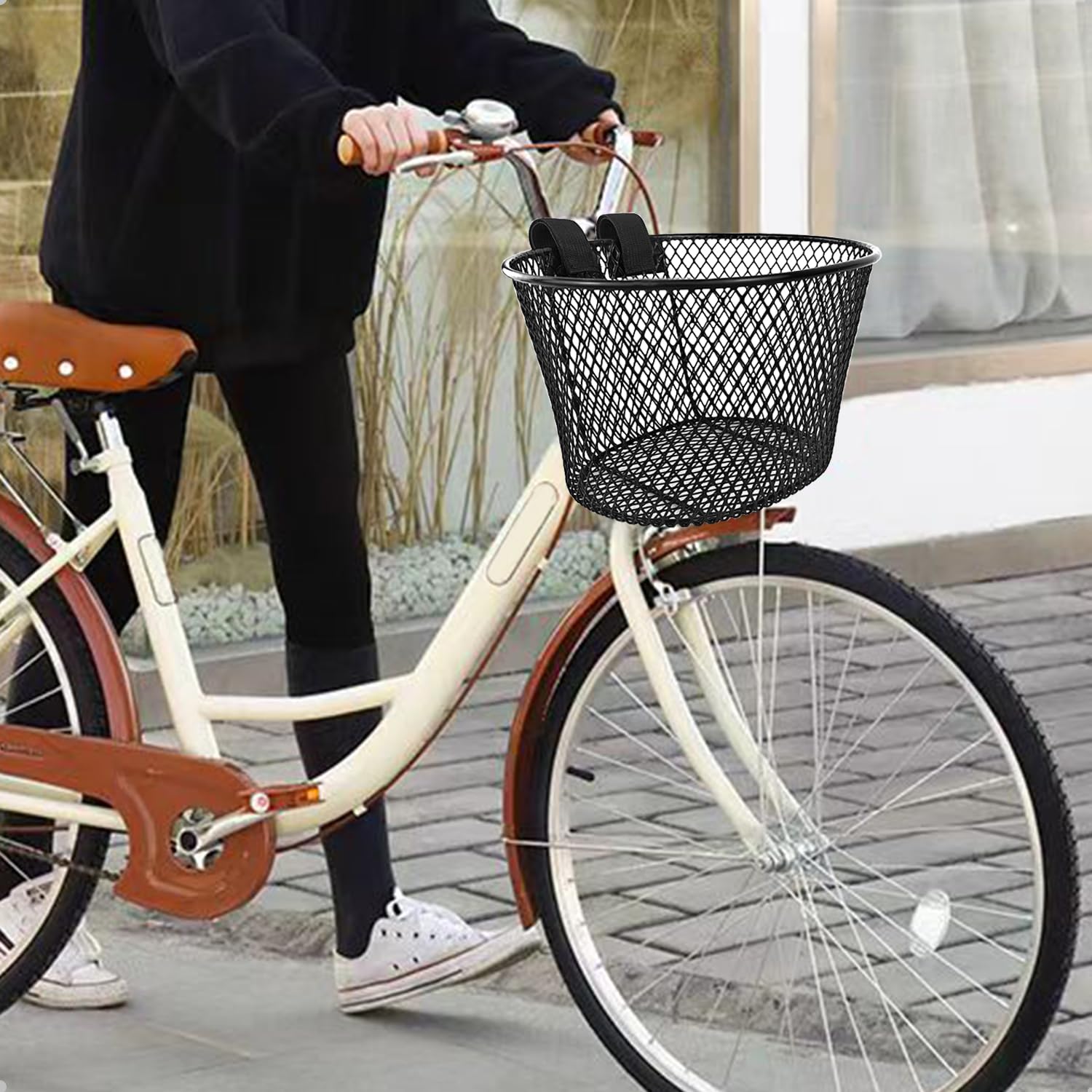 Amazon.com : Adult Bike Basket Front, Bicycle Basket for Women, Waterproof  Metal Wire Bicycle Basket with Carrying Handle, Suitable for Most Adult  Bicycles, Practical Bike Accessories : Sports & Outdoors