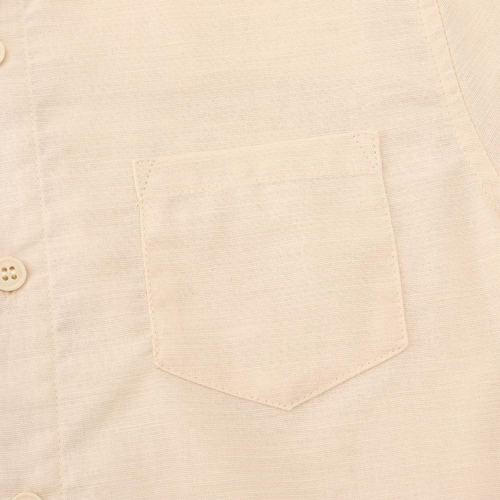 Spring&Gege Boys' Long Sleeve Linen Textured Button Down Shirts Summer Beach Shirt Soild - Image 6