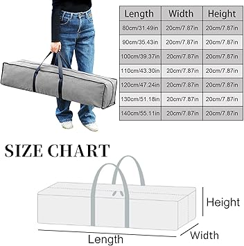 Borsa Trasporto Treppiedi E Luci - Tessuto Oxford Impermeabile, 100x20 Cm Grigio - Foto 5