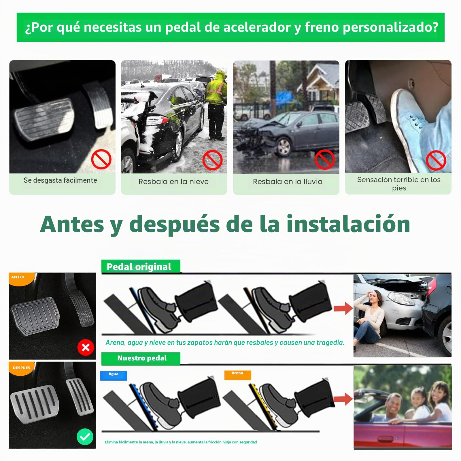GAFAT Tesla Model Y Juniper 2025 2026/ Model 3 2022-2025 2026 Pedales para Gas y Frenos, Tesla Model 3 Highland Tapas de Pedal, Cubierta Pedales de Base, Accesorios Tesla Model Y 2025 (Plata)
