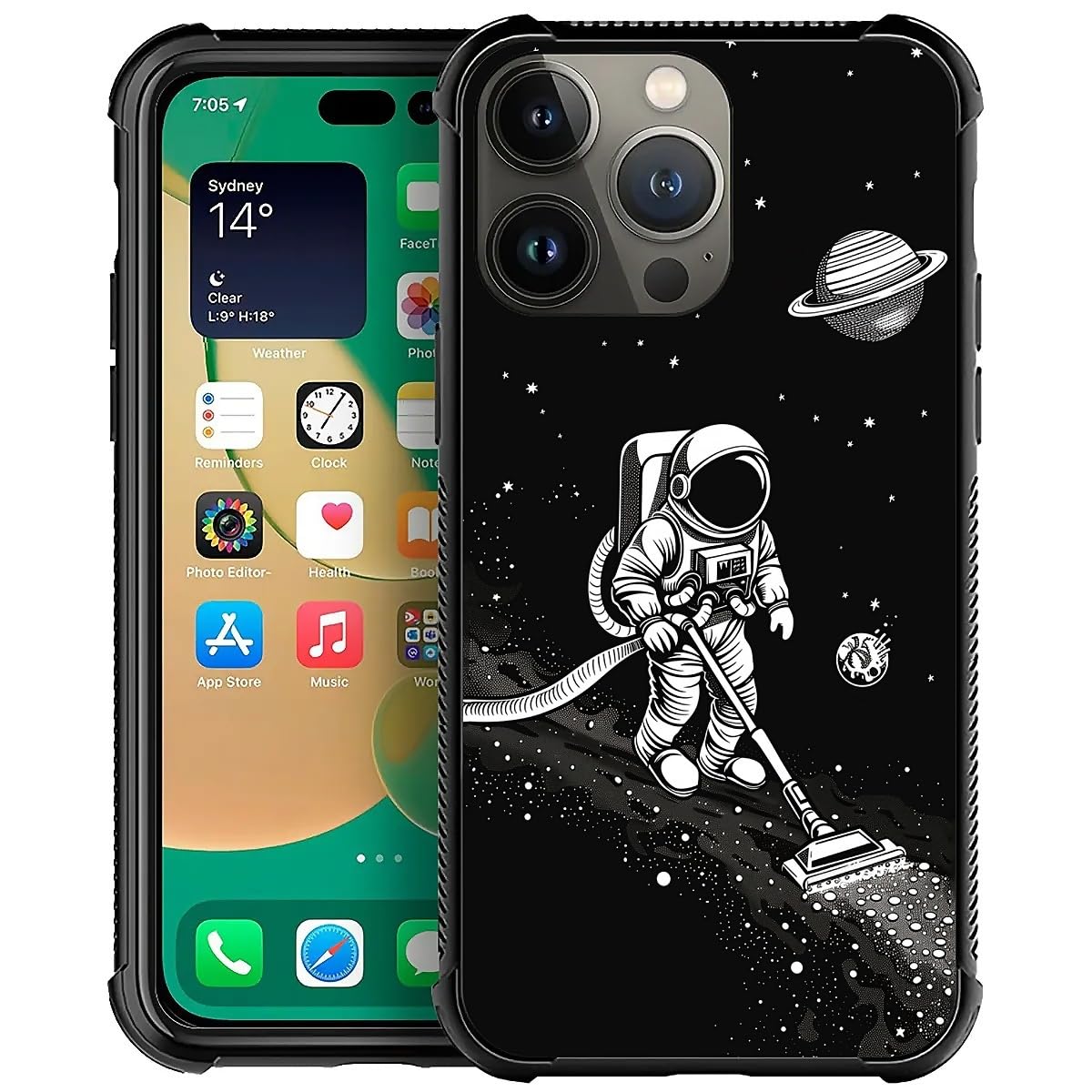Coque iPhone 14 Pro astronaute en polycarbonate rigide antichoc - 8
