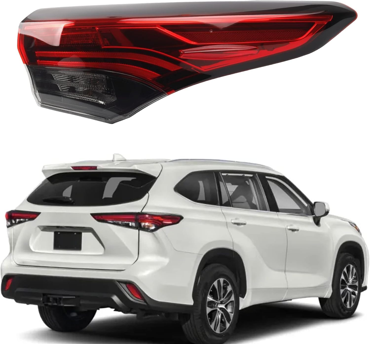 Dasbecan Right Passenger Side Tail Light Assembly Rear Lamp Compatible with 2020 2021 2022 2023 Toyota Highlander