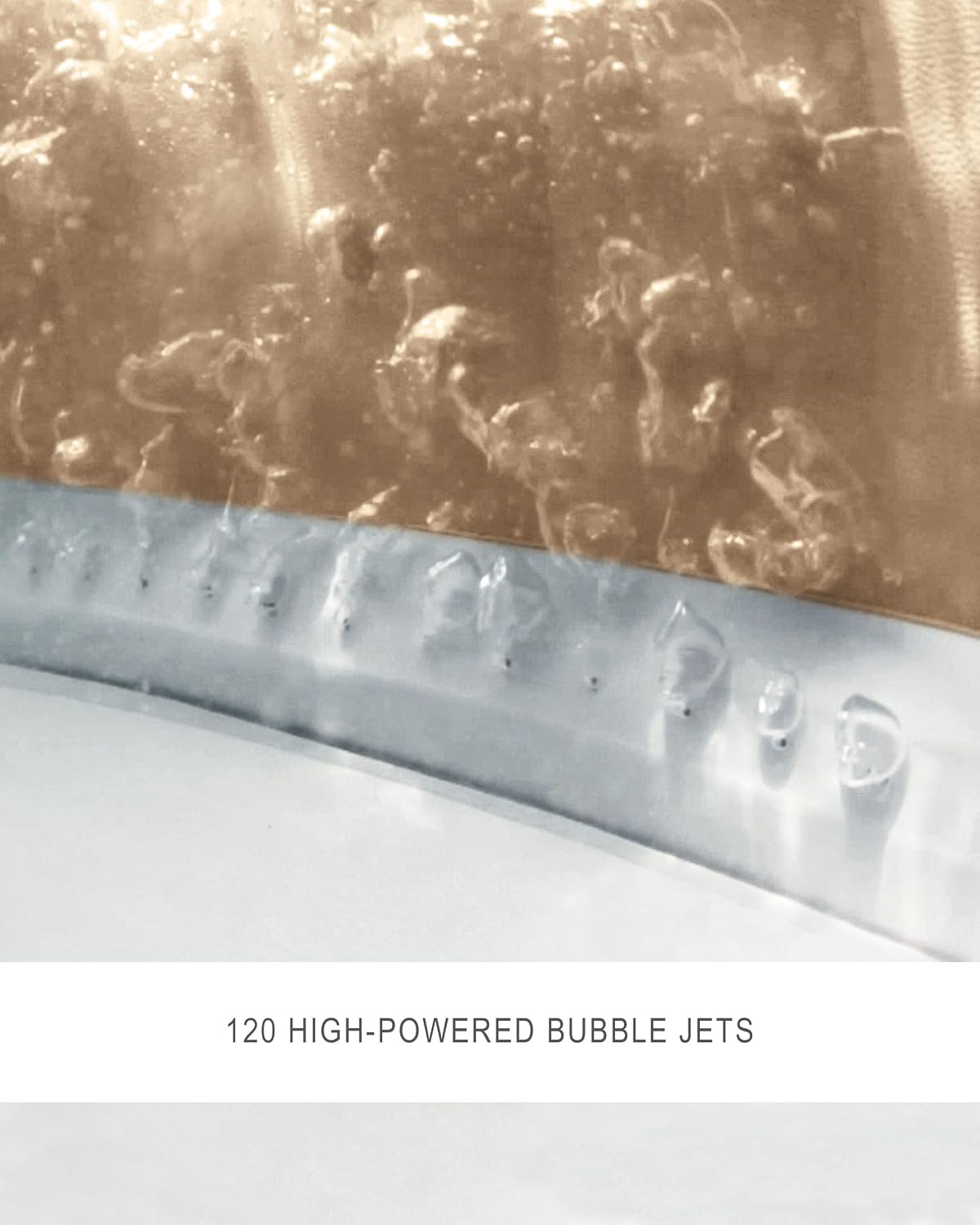INTEX 28425EP PureSpa Bubble Massage, Inflatable Spa Set with Energy Efficient Cover, Tan, 4-Person