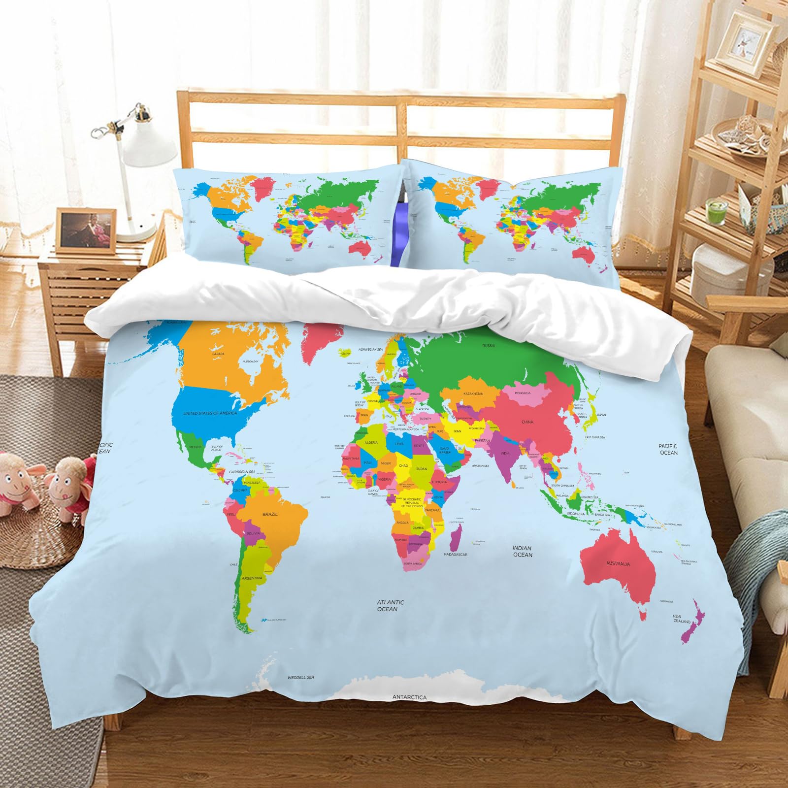 Housse de couette microfibres 178x208 ensemble de literie et 2 taies d'oreiller