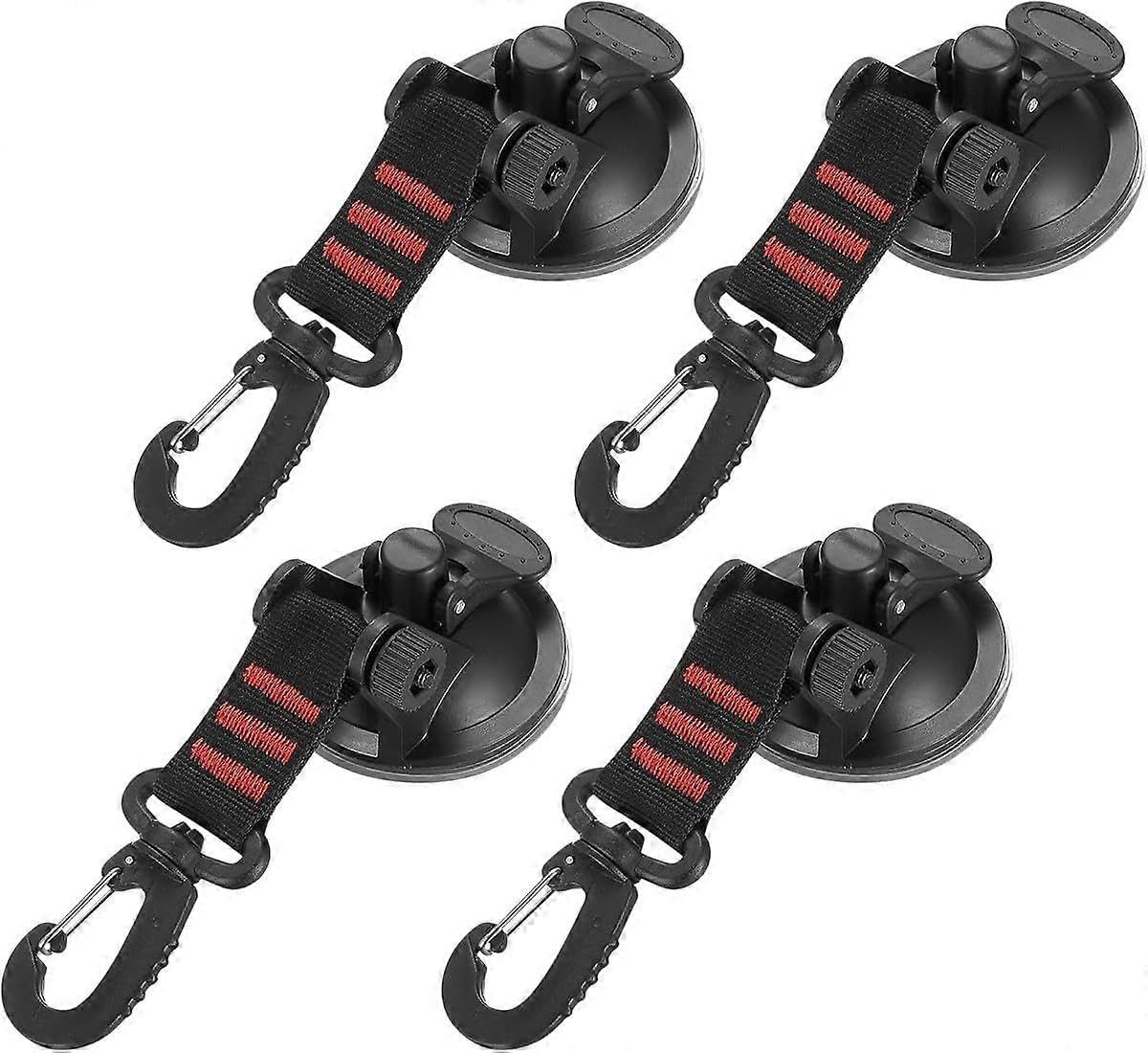 JOYHAPPST Pieces Camping Suction Cups with Ultra Strong Hooks, Suction Cup Anchor with Fixing Multifunctional Suction Cup Hooks for Car, Camping, Home, Tent, Aw