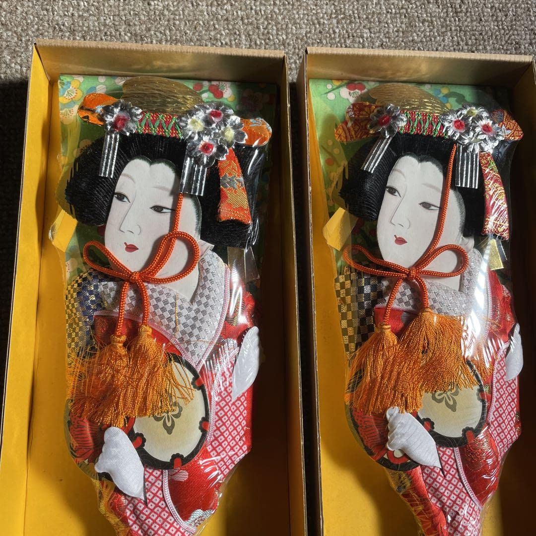 飾り羽子板 昭和レトロ 正月 (2つ)