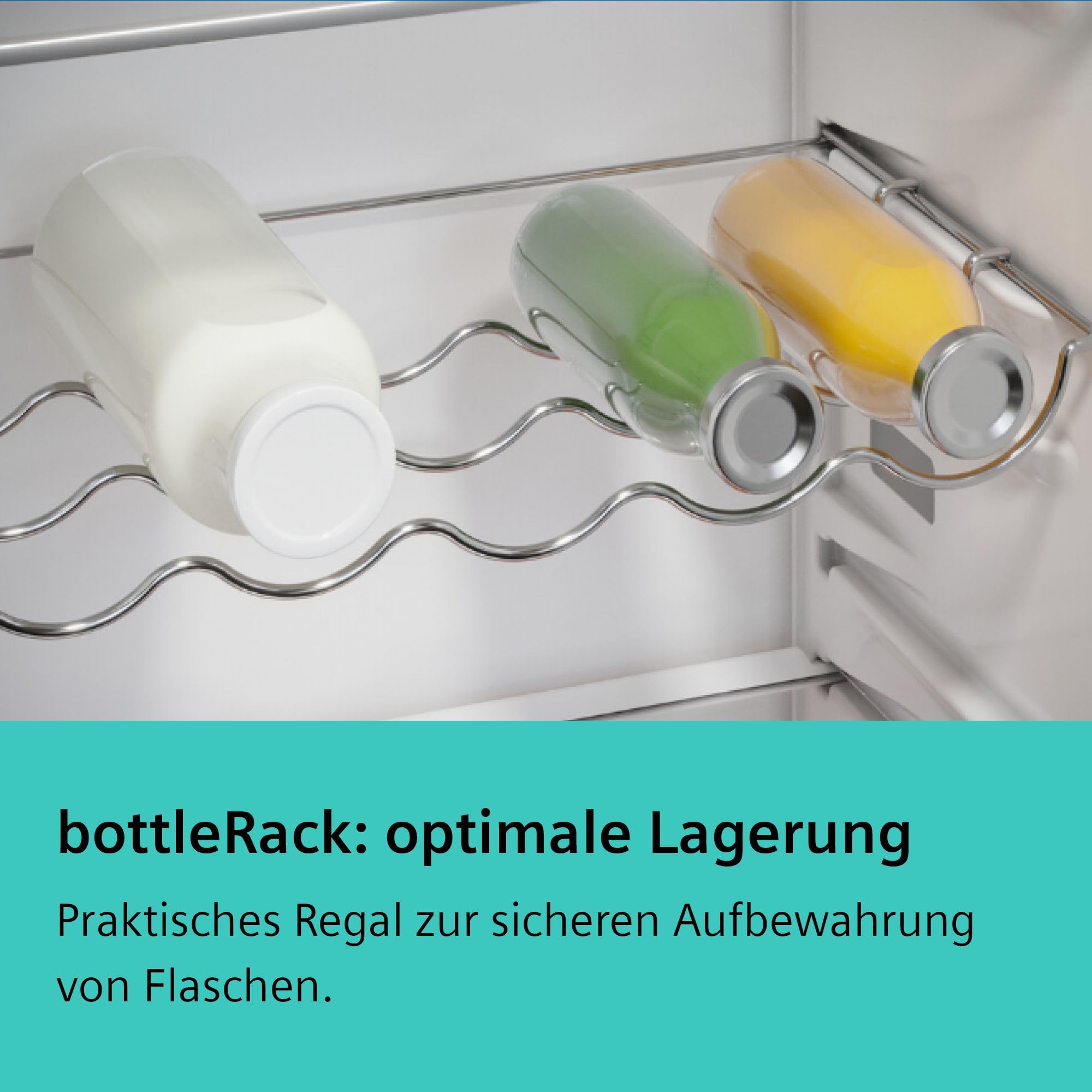 Siemens KI81RADD0, iQ500, Einbau-Kühlschrank, 177,5 x 56 cm Nische, 310 L, Made in Germany, bottleRack für Flaschen, 2x längere Frische, schnellere Kühlung, softClosing-Tür, sehr Leise, Flachscharnier