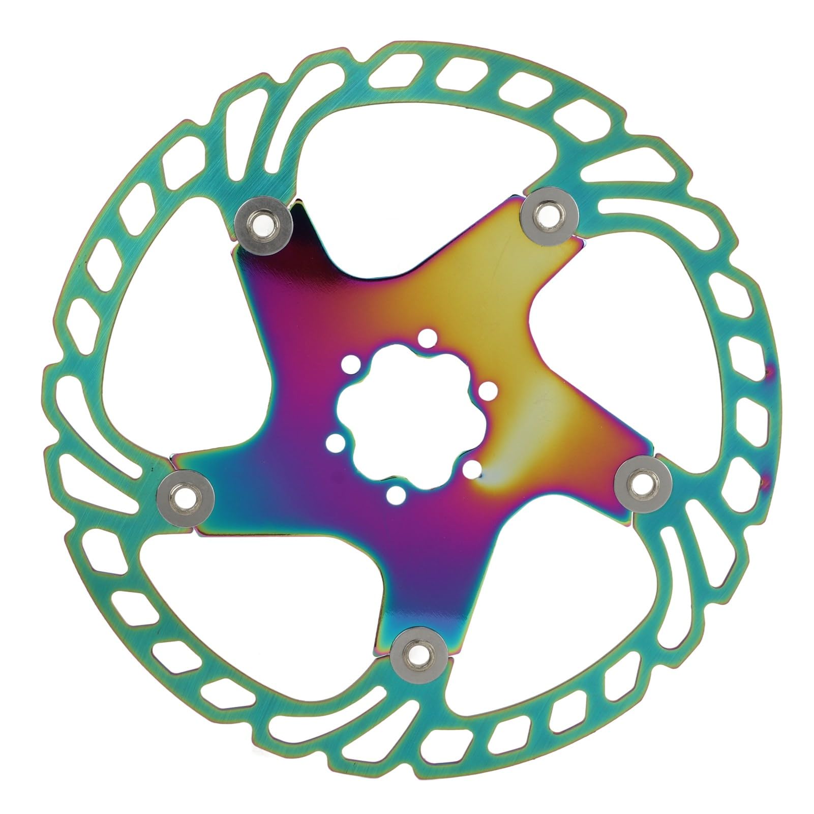 Rotore del Freno a Disco, Disco Freno Flottante Meccanico in Acciaio Inossidabile Alluminio, Precisione CNC 1,8 Mm, Rotore del a con 6 Bulloni, per Mountain Bike Bici da Strada BMX (203mm)