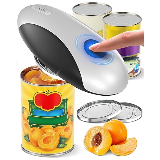 Zoomsnail Electric Can Opener, Automatic Rechargeable Can Openers with One-Touch Smooth Edge & Magnetic Lid - Hands-Free Easy-Grip Opener for Seniors with Arthritis and Most Cans