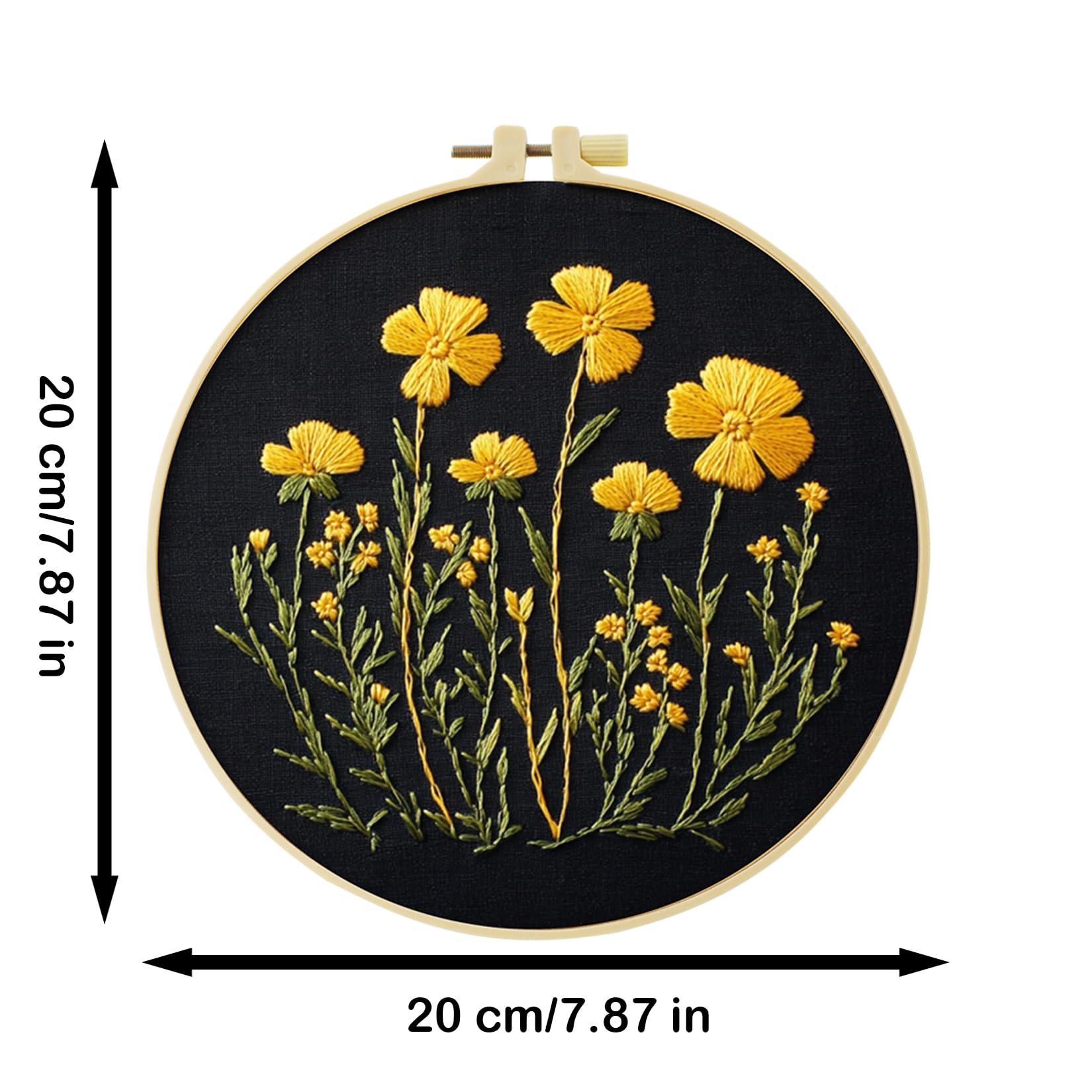 57lilina Kit de bordado para principiantes, paquete de 3 con aros, hilos, agujas, suministros de punto de cruz para adultos, regalo para los amantes de las manualidades de relajación, tema de flores