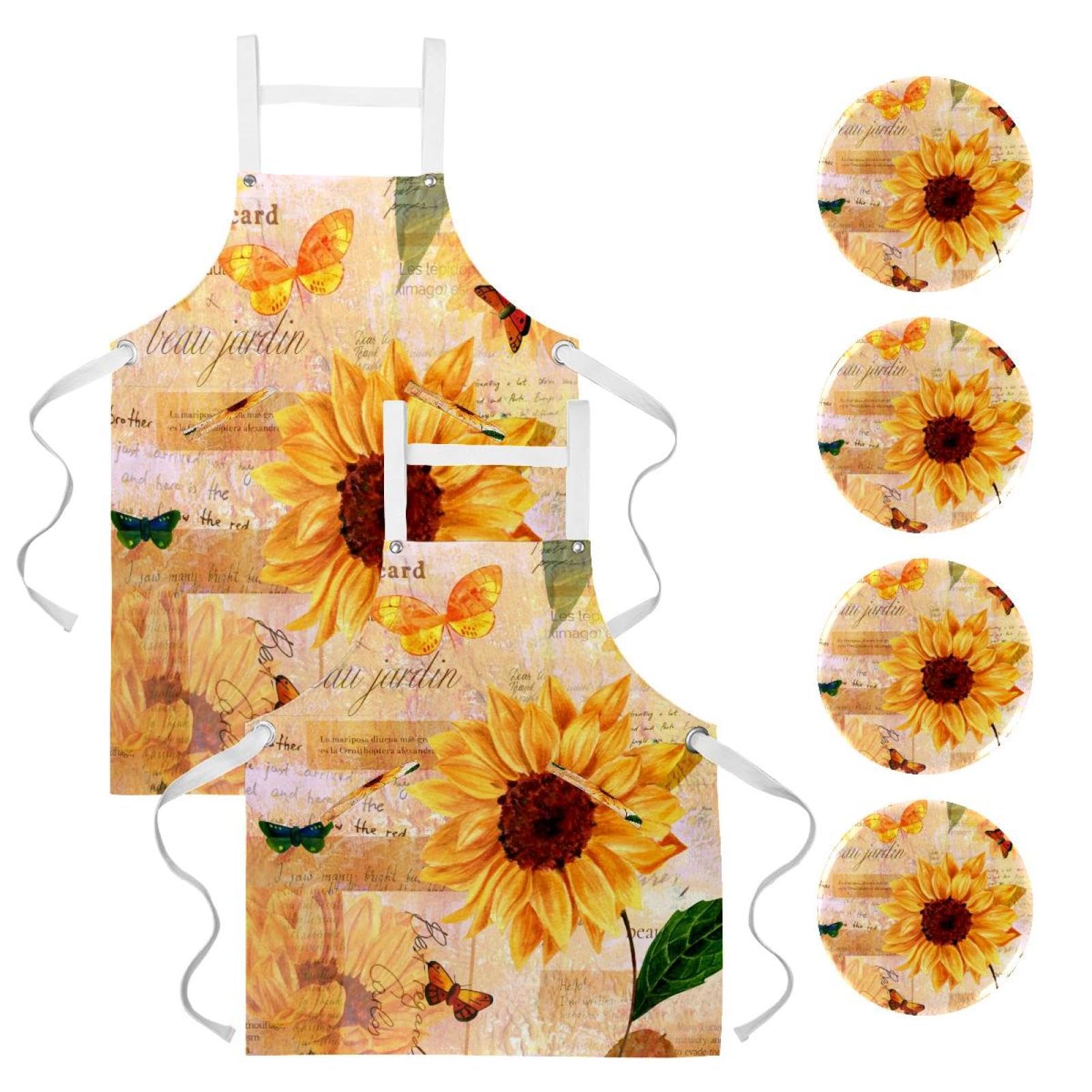 Tablier de serveuse fleur pour restaurant bistrot et nettoyage - 7