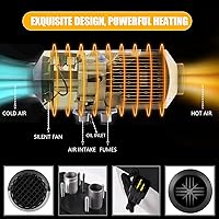 Vista 9 de WAYSKA - Calentador de aire diésel de 12 V, 3.9 galones, 8 kW, silenciador, calentador de estacionamiento diésel con termostato LCD y control remoto