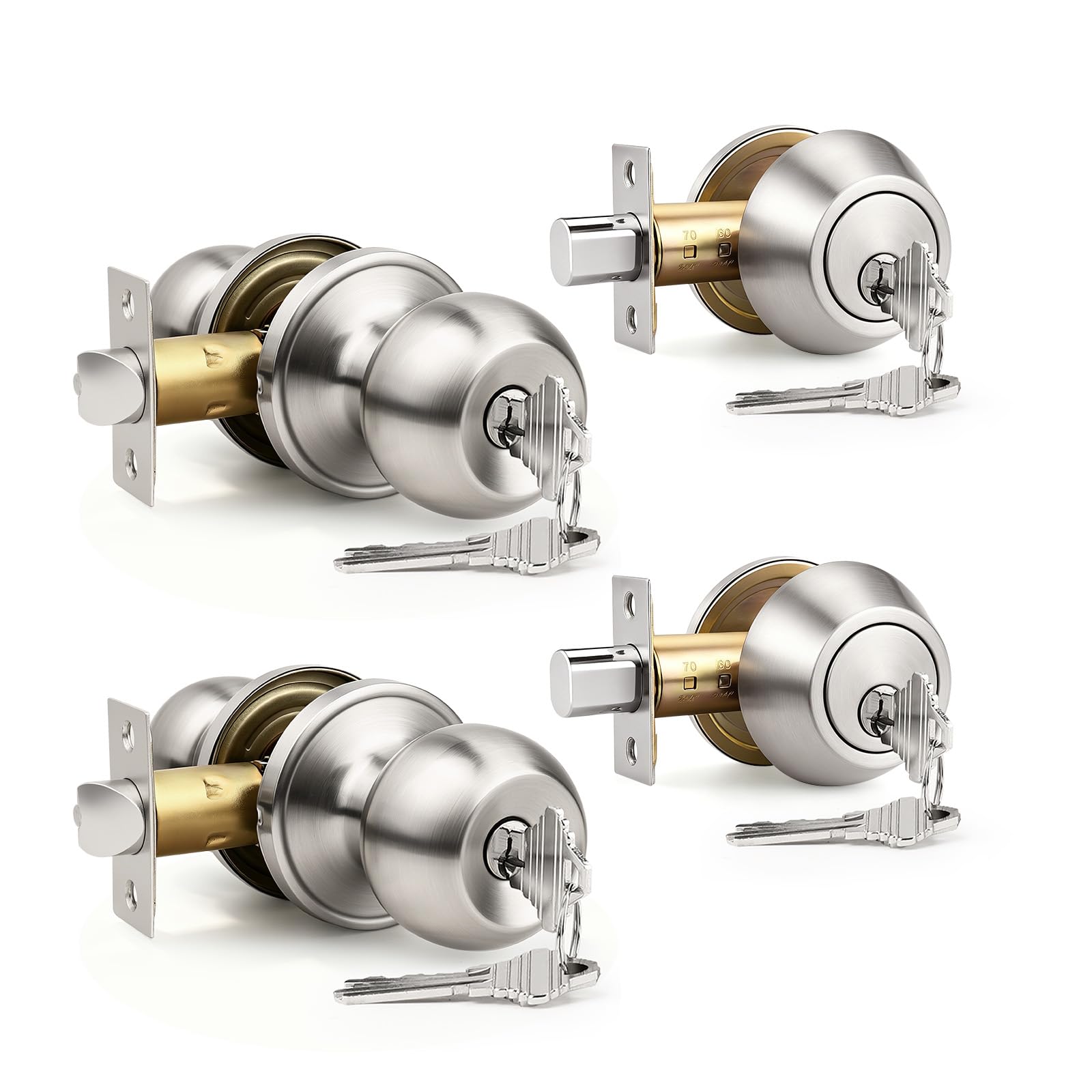 Stainless Steel Door Knobs - Keyed Alike Locks -13