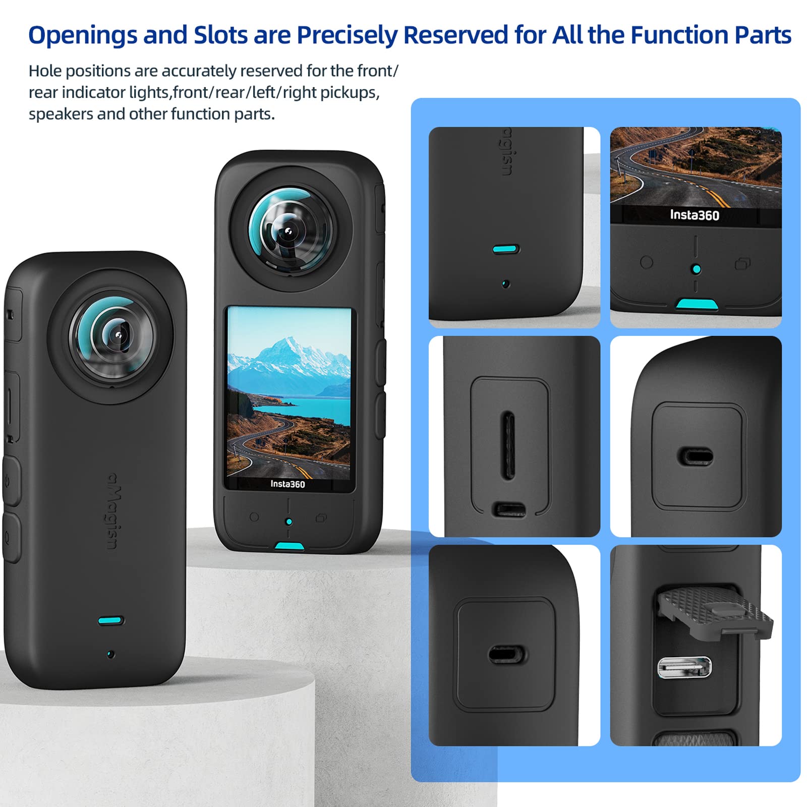 Coque Silicone Honbobo Pour Insta360 X5 - Protection Appareil Photo - Noir - Accès Ports Maintenu