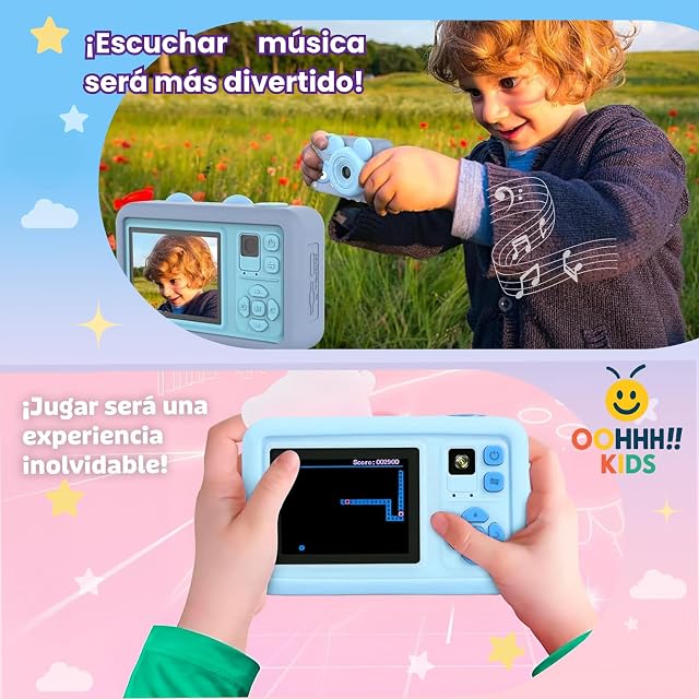 Foto 6 de 7 de Cámara Fotos Infantil Oso Azul para Niño 3 4 5 6 7 8 9 10 Años, 2" 1080P con 32GB y Trípode