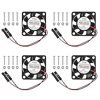 Vista 1 de Raspberry Pi - Juego de 4 ventiladores de refrigeración sin escobillas con disipador de calor y conector de interfaz uno a dos, compatible