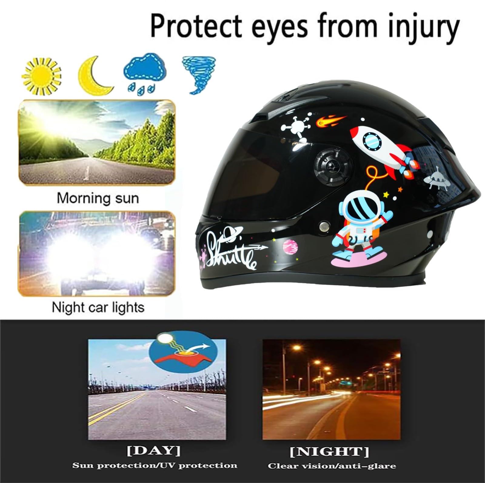 Kask integralny do motocykla, zatwierdzony przez ECE/DOT, kask dziecięcy na motocykl, cztery pory roku młodzieżowe i dziecięce kaski do gokartów, skuterów, lekka konstrukcja