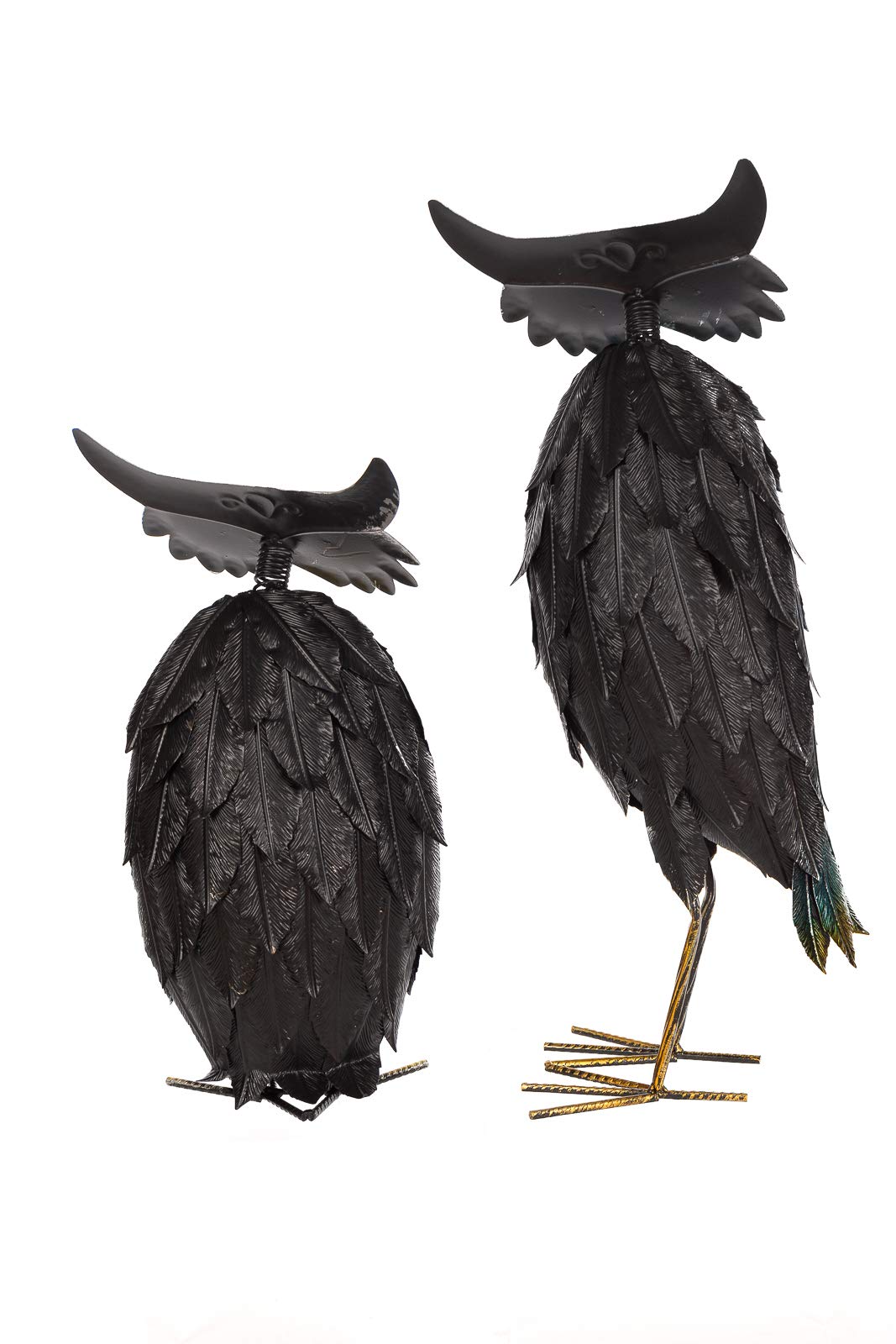 Set di statuette in metallo con gufi o anatre W-G, statuetta decorativa da giardino (coppia di gufo)