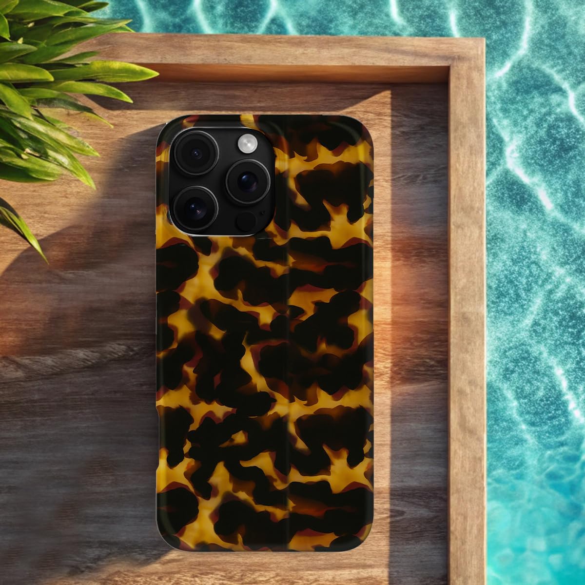 Compatible with iPhone 16 Pro Case, Trendy Tortoise Shell Cute Soft Slim TPU Shockproof Aesthetic Protective Phone Case Cover for Women Girls 6.3" image 4